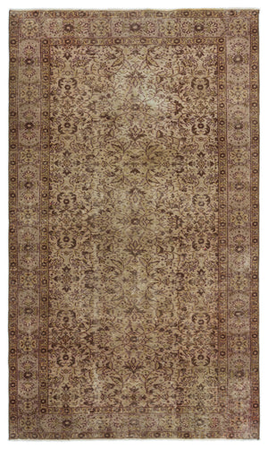 Brown Over Dyed Vintage Rug 5'1'' x 8'8'' ft 156 x 264 cm