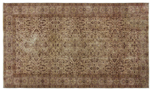Brown Over Dyed Vintage Rug 5'1'' x 8'8'' ft 156 x 264 cm
