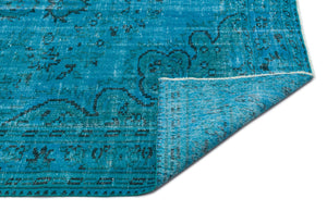Turquoise Over Dyed Vintage Rug 5'1'' x 8'4'' ft 156 x 255 cm