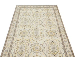 Beige Over Dyed Vintage Rug 3'10'' x 6'12'' ft 118 x 213 cm