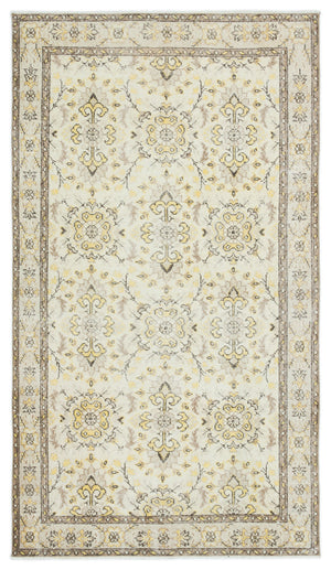 Beige Over Dyed Vintage Rug 3'10'' x 6'12'' ft 118 x 213 cm