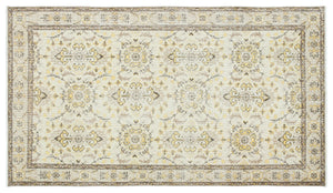 Beige Over Dyed Vintage Rug 3'10'' x 6'12'' ft 118 x 213 cm