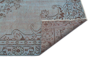 Blue Over Dyed Vintage Rug 5'2'' x 8'8'' ft 158 x 264 cm
