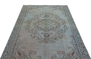 Blue Over Dyed Vintage Rug 5'2'' x 8'8'' ft 158 x 264 cm