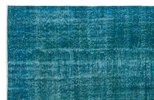 Turquoise Over Dyed Vintage Rug 5'11'' x 9'1'' ft 180 x 277 cm