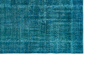 Turquoise Over Dyed Vintage Rug 5'11'' x 9'1'' ft 180 x 277 cm