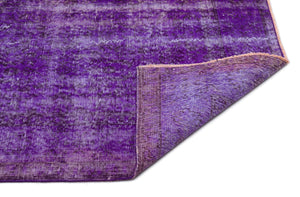 Purple Over Dyed Vintage Rug 5'5'' x 8'11'' ft 164 x 273 cm