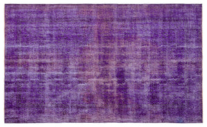 Purple Over Dyed Vintage Rug 5'5'' x 8'11'' ft 164 x 273 cm