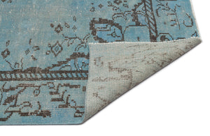 Blue Over Dyed Vintage Rug 5'9'' x 9'3'' ft 174 x 283 cm