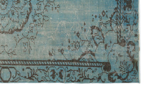 Blue Over Dyed Vintage Rug 5'9'' x 9'3'' ft 174 x 283 cm