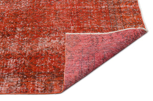 Orange Over Dyed Vintage Rug 6'1'' x 9'11'' ft 186 x 301 cm