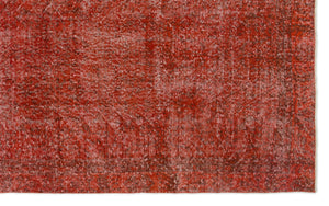 Orange Over Dyed Vintage Rug 6'1'' x 9'11'' ft 186 x 301 cm