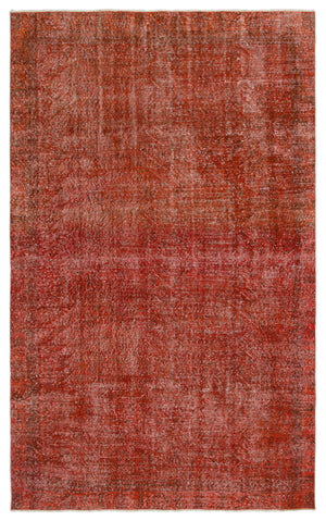 Orange Over Dyed Vintage Rug 6'1'' x 9'11'' ft 186 x 301 cm