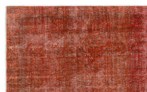 Orange Over Dyed Vintage Rug 6'1'' x 9'11'' ft 186 x 301 cm