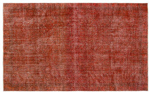 Orange Over Dyed Vintage Rug 6'1'' x 9'11'' ft 186 x 301 cm