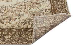 Beige Over Dyed Vintage Rug 6'8'' x 10'6'' ft 202 x 320 cm
