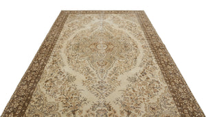 Beige Over Dyed Vintage Rug 6'8'' x 10'6'' ft 202 x 320 cm