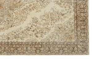 Beige Over Dyed Vintage Rug 6'8'' x 10'6'' ft 202 x 320 cm