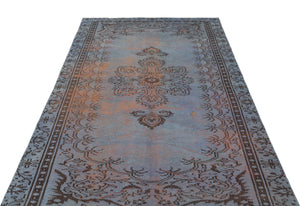 Blue Over Dyed Vintage Rug 4'9'' x 8'4'' ft 146 x 254 cm