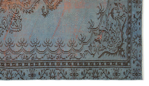 Blue Over Dyed Vintage Rug 4'9'' x 8'4'' ft 146 x 254 cm