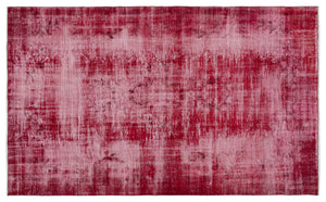 Red Over Dyed Vintage Rug 6'2'' x 9'8'' ft 187 x 295 cm