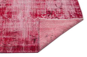 Red Over Dyed Vintage Rug 6'2'' x 9'8'' ft 187 x 295 cm