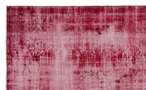 Red Over Dyed Vintage Rug 6'2'' x 9'8'' ft 187 x 295 cm