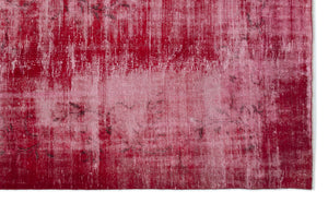 Red Over Dyed Vintage Rug 6'2'' x 9'8'' ft 187 x 295 cm