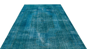 Turquoise Over Dyed Vintage Rug 6'8'' x 9'12'' ft 202 x 304 cm