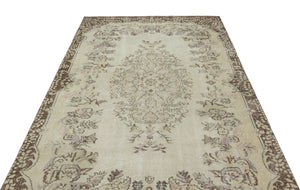 Beige Over Dyed Vintage Rug 5'5'' x 9'7'' ft 165 x 291 cm