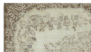 Beige Over Dyed Vintage Rug 5'5'' x 9'7'' ft 165 x 291 cm
