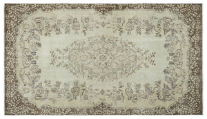 Beige Over Dyed Vintage Rug 5'5'' x 9'7'' ft 165 x 291 cm