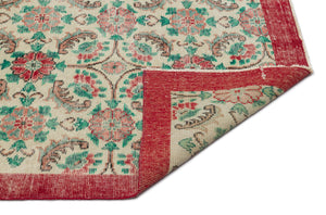 Naturel Over Dyed Vintage Rug 6'4'' x 9'11'' ft 193 x 301 cm