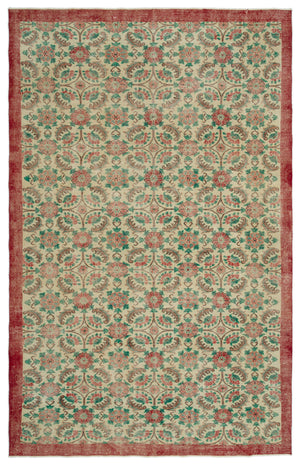 Naturel Over Dyed Vintage Rug 6'4'' x 9'11'' ft 193 x 301 cm
