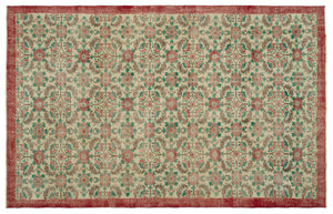 Naturel Over Dyed Vintage Rug 6'4'' x 9'11'' ft 193 x 301 cm