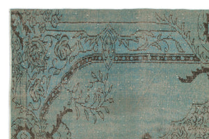 Blue Over Dyed Vintage Rug 5'8'' x 8'8'' ft 173 x 263 cm