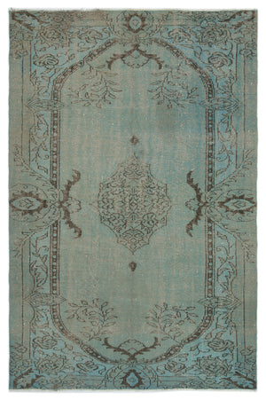 Blue Over Dyed Vintage Rug 5'8'' x 8'8'' ft 173 x 263 cm
