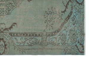 Blue Over Dyed Vintage Rug 5'8'' x 8'8'' ft 173 x 263 cm