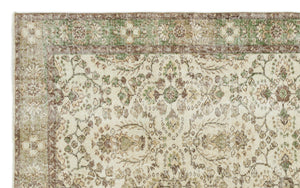 Beige Over Dyed Vintage Rug 5'10'' x 9'3'' ft 177 x 281 cm