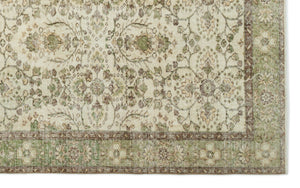 Beige Over Dyed Vintage Rug 5'10'' x 9'3'' ft 177 x 281 cm