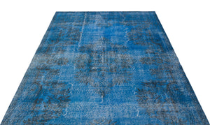 Blue Over Dyed Vintage Rug 5'4'' x 8'5'' ft 163 x 256 cm