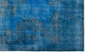 Blue Over Dyed Vintage Rug 5'4'' x 8'5'' ft 163 x 256 cm