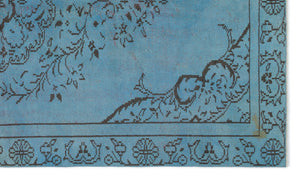 Blue Over Dyed Vintage Rug 5'3'' x 8'7'' ft 160 x 262 cm