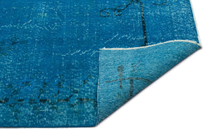 Turquoise Over Dyed Vintage Rug 6'8'' x 9'11'' ft 203 x 303 cm
