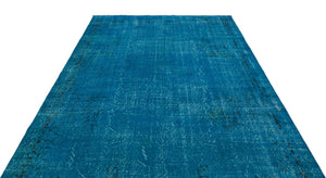 Turquoise Over Dyed Vintage Rug 6'8'' x 9'11'' ft 203 x 303 cm