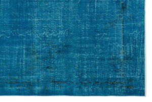 Turquoise Over Dyed Vintage Rug 6'8'' x 9'11'' ft 203 x 303 cm