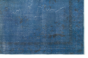 Blue Over Dyed Vintage Rug 6'6'' x 10'1'' ft 198 x 307 cm