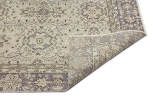 Beige Over Dyed Vintage Rug 6'3'' x 9'9'' ft 190 x 298 cm