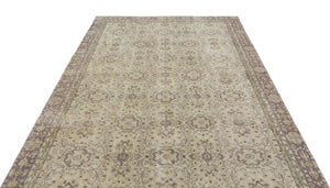 Beige Over Dyed Vintage Rug 6'3'' x 9'9'' ft 190 x 298 cm