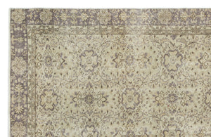 Beige Over Dyed Vintage Rug 6'3'' x 9'9'' ft 190 x 298 cm